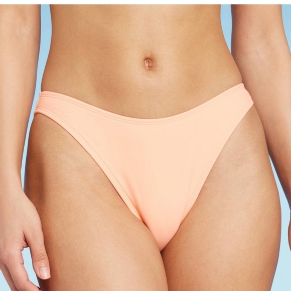 Women's Scoop Front Cheeky Extra High Leg Bikini Bottom - Wild Fable Summer O XL - Picture 1 of 11